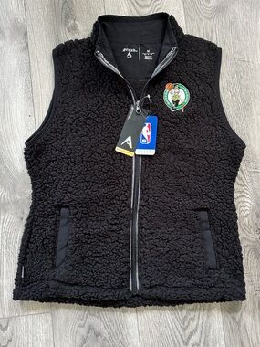 NWT Antigua MBA Celtics Black Sherpa Vest - Women’s M
